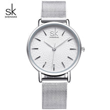 Women Luxury Silver Quartz Watch Stainless Steel  Watch